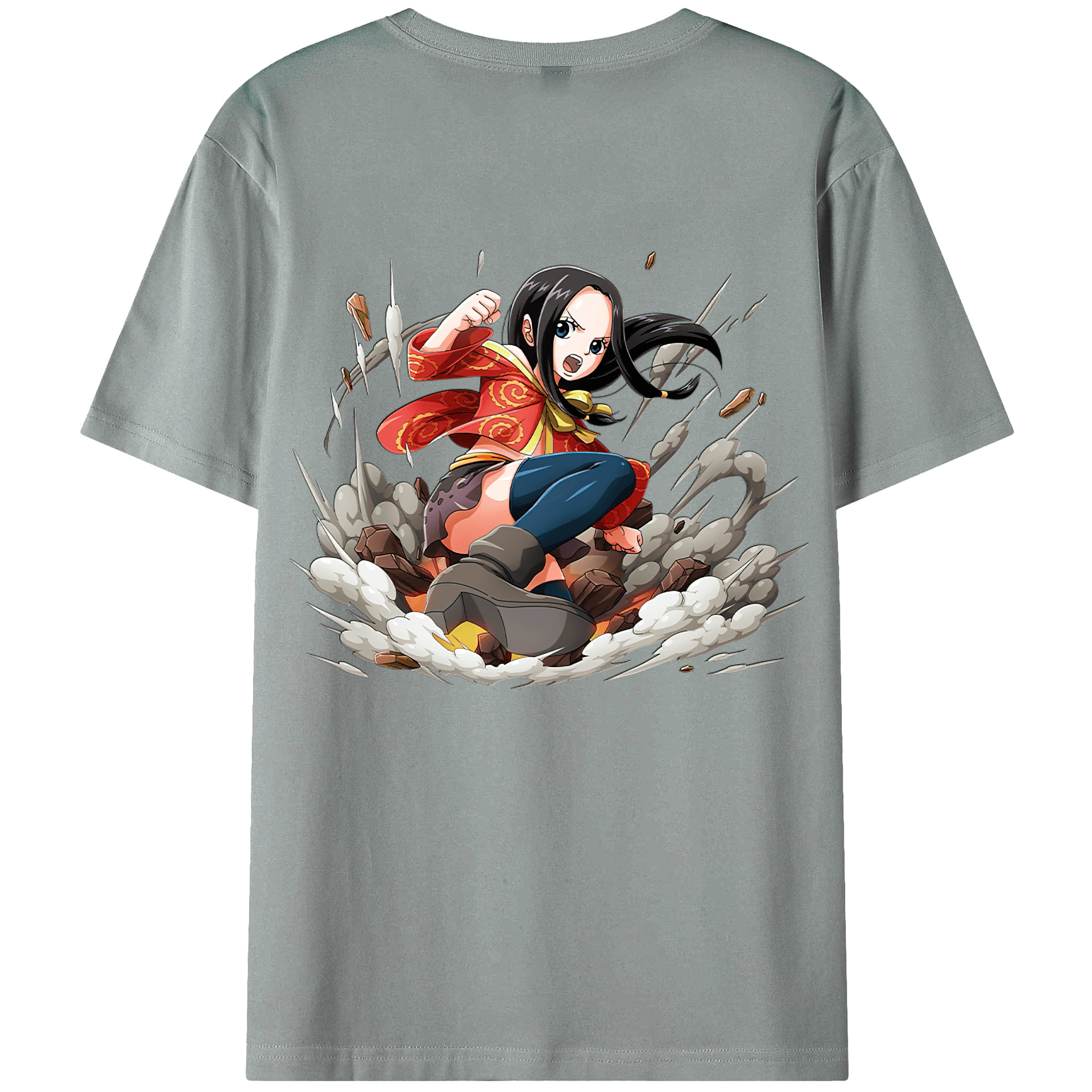ワンピース ボア・ハンコック ONE PIECE Boa·Hancock 綿100％ メンズ半袖Tシャツ（バックプリント） 通気性